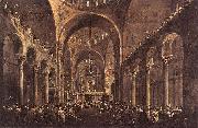 GUARDI, Francesco Doge Alvise IV Mocenigo Appears to the People in St Mark s Basilica in 1763 oil painting reproduction